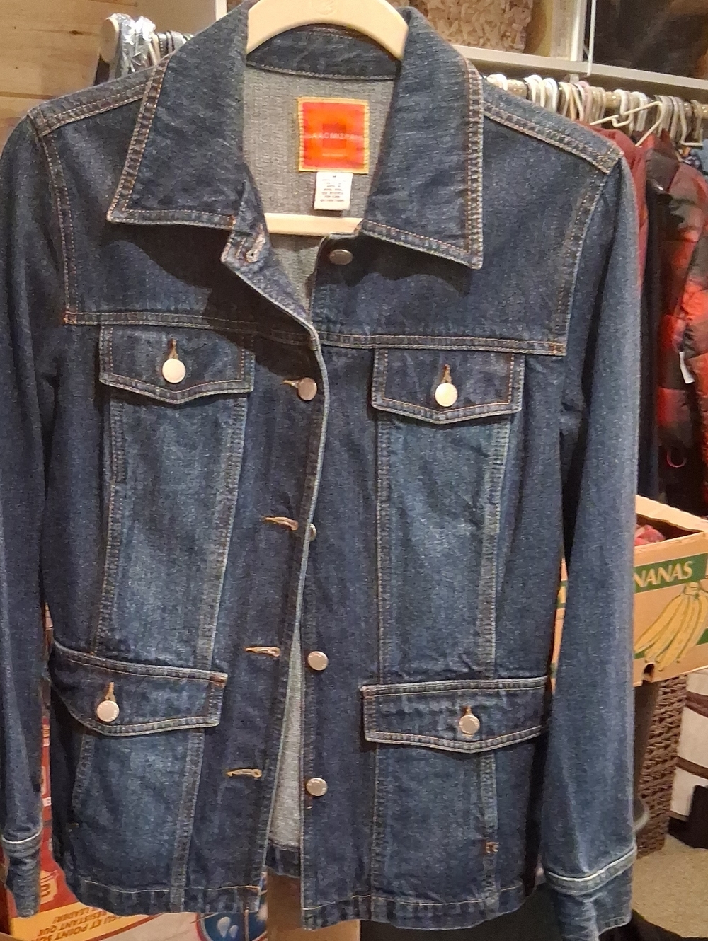 Issac Mizrahi Classic Women's Dark Blue Denim Jacket